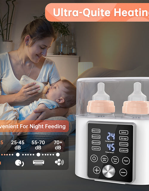 Load image into Gallery viewer, 6-In-1 Bottle Warmer, Fast Baby Bottle Sterilizer Babies Food Heater &amp; Defrost Bpa-Free, Double Fast Milk Warmer with Twins, LCD Display, Timer &amp; 24H Temperature Control for Breastmilk &amp; Formula
