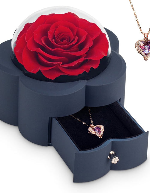 Load image into Gallery viewer, Preserved Flowers Whit High-End Rose Necklace Gift Box, Mother&#39;S Day,Valentine&#39;S Day,Christmas,Thanksgiving,Anniversary,Romantic Surprise Gift for Proposing Women (Red Flower)
