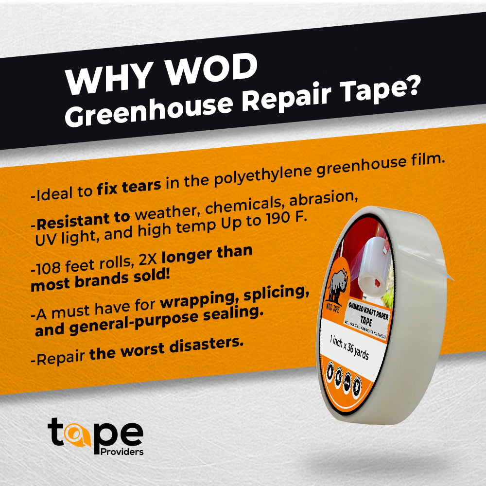 Clear Greenhouse Repair Tape - 6 Inch X 108 Feet - Strong Weatherseal Patching GHT5E