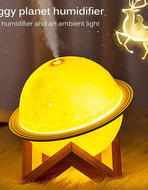 Load image into Gallery viewer, Humidifier, 2 in 1 Moon Night Light &amp; Humidifiers with USB Powered, White, Warm White, Yellow 3D LED Moon Light with Stand, 200Ml
