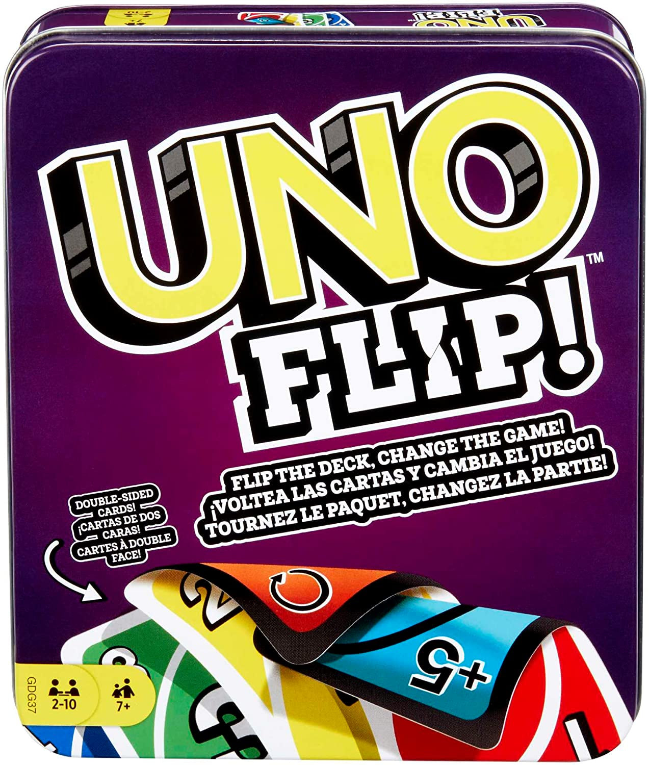 UNO FLIP! Family Card Game, with 112 Cards in a Sturdy Storage Tin, Makes a Great Toy for 7Y+ and up UNO FLIP! Family Card Game, with 112 Cards in a Sturdy Storage Tin (Amazon Exclusive)