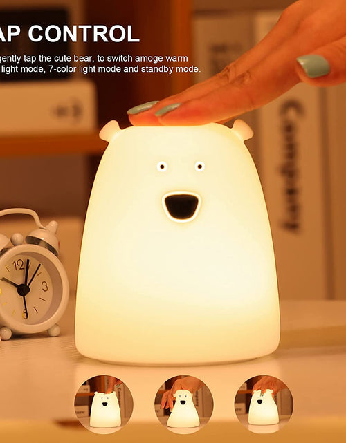 Load image into Gallery viewer, Night Light for Kids, Cute Night Lamp Battery Powered Night Light for Kids Silicone Soft LED Nightlights, Baby Nursery Squishy Light Birthday Gifts for Girls and Boys(Little Bear)
