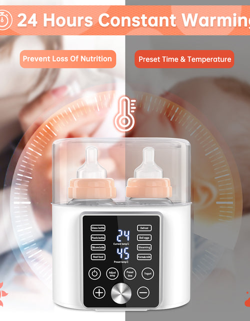 Load image into Gallery viewer, 6-In-1 Bottle Warmer, Fast Baby Bottle Sterilizer Babies Food Heater &amp; Defrost Bpa-Free, Double Fast Milk Warmer with Twins, LCD Display, Timer &amp; 24H Temperature Control for Breastmilk &amp; Formula
