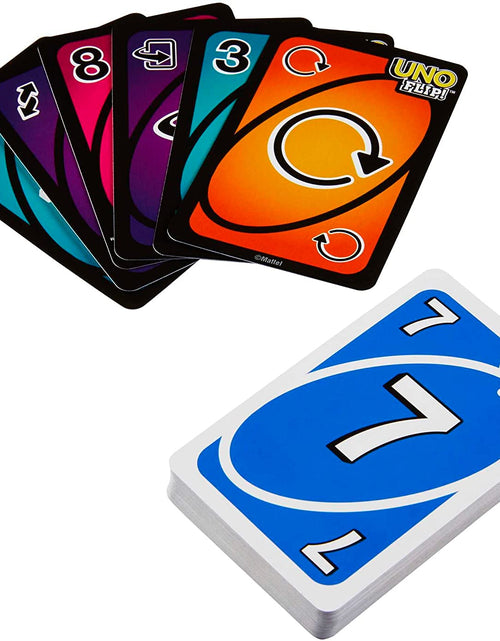 Load image into Gallery viewer, UNO FLIP! Family Card Game, with 112 Cards in a Sturdy Storage Tin, Makes a Great Toy for 7Y+ and up UNO FLIP! Family Card Game, with 112 Cards in a Sturdy Storage Tin (Amazon Exclusive)
